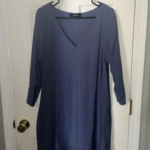 Lulus Blue Longsleeve Dress w Pockets (Large)